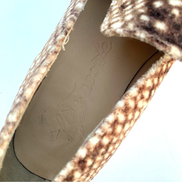 Free People Bohemian Western Snake Eyes Brown and White Loafer Slip Ons - Picture 11 of 12